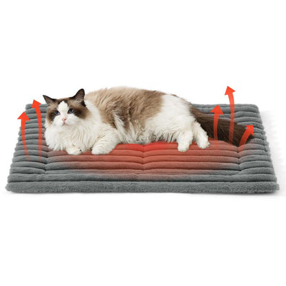 Bedsure Self Warming Pet Bed, Small Self Heating Pet Crate Pad, Thermal Extra Warm Mat Indoor & Outdoor, Non-Slip & Washable